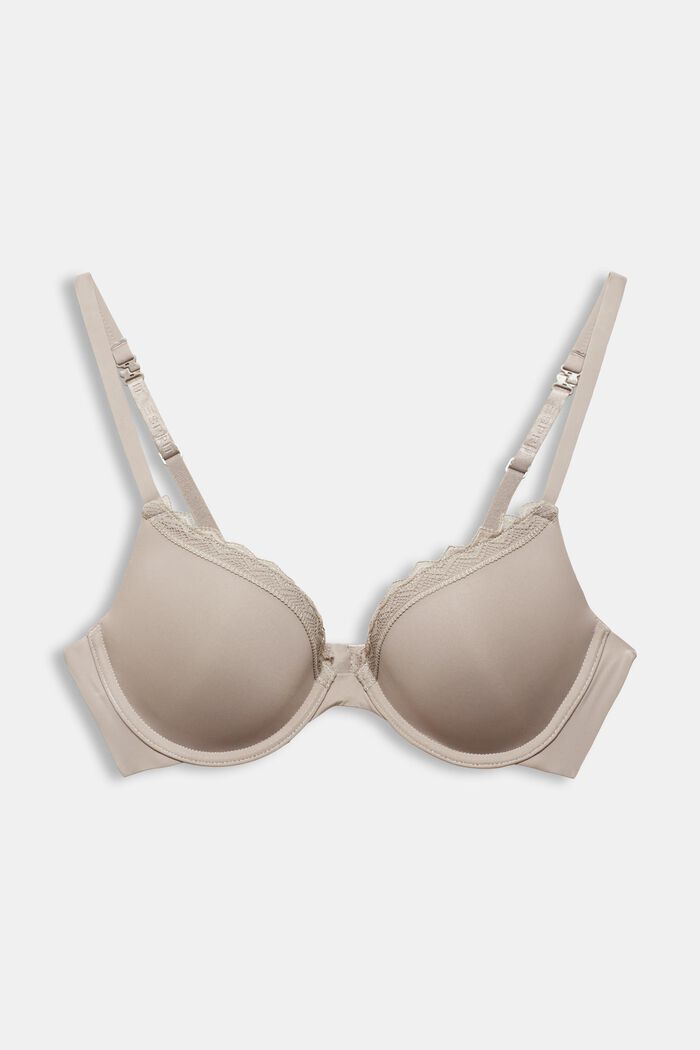 In materiale riciclato: reggiseno push-up con pizzo, LIGHT TAUPE, detail image number 4