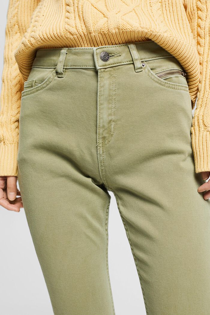 Pantaloni stretch con dettaglio con zip, LIGHT KHAKI, detail image number 0