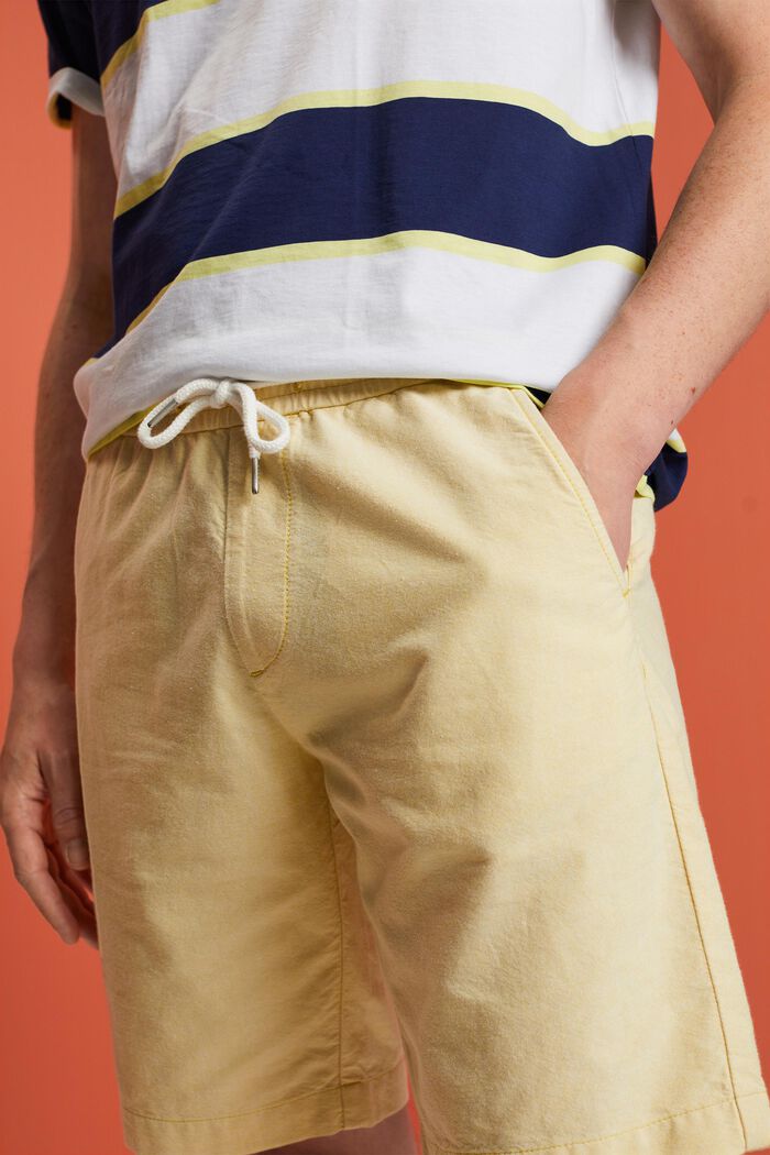 Pantaloncini in twill, 100% cotone, DUSTY YELLOW, detail image number 2