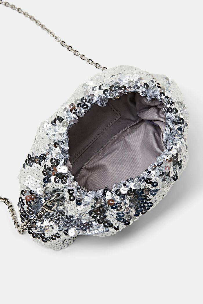 Piccola borsa con paillettes, SILVER, detail image number 3