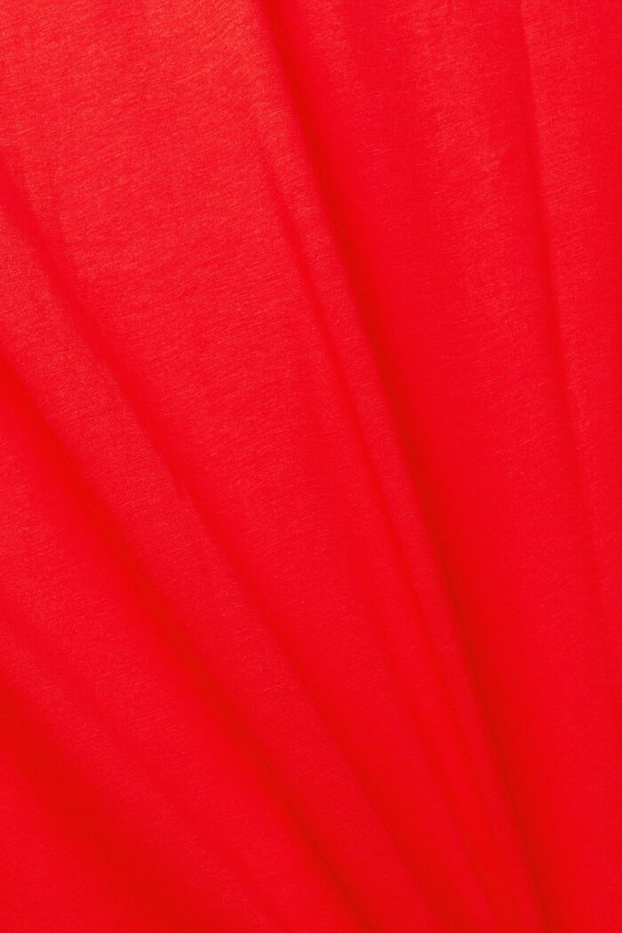 T-shirt con scollo a V in cotone sostenibile, RED, detail image number 1