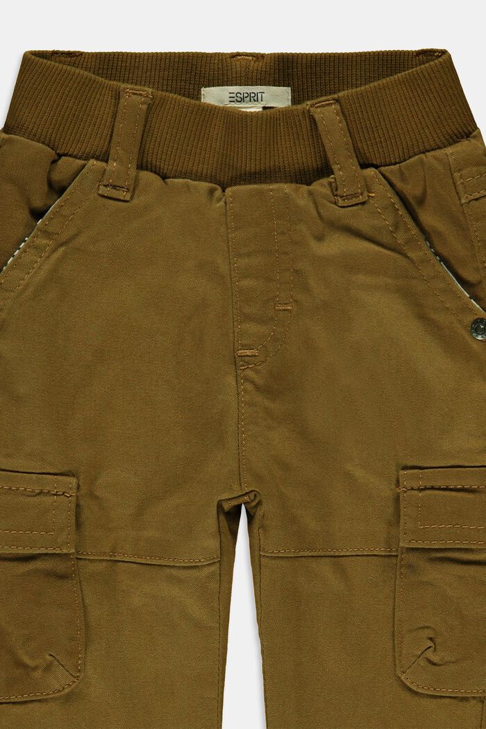 Pantaloni cargo in cotone con cintura elastica, RUST BROWN, detail image number 2
