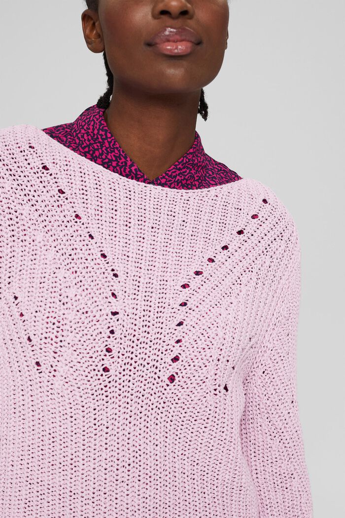 Pullover in misto cotone, PINK, detail image number 0