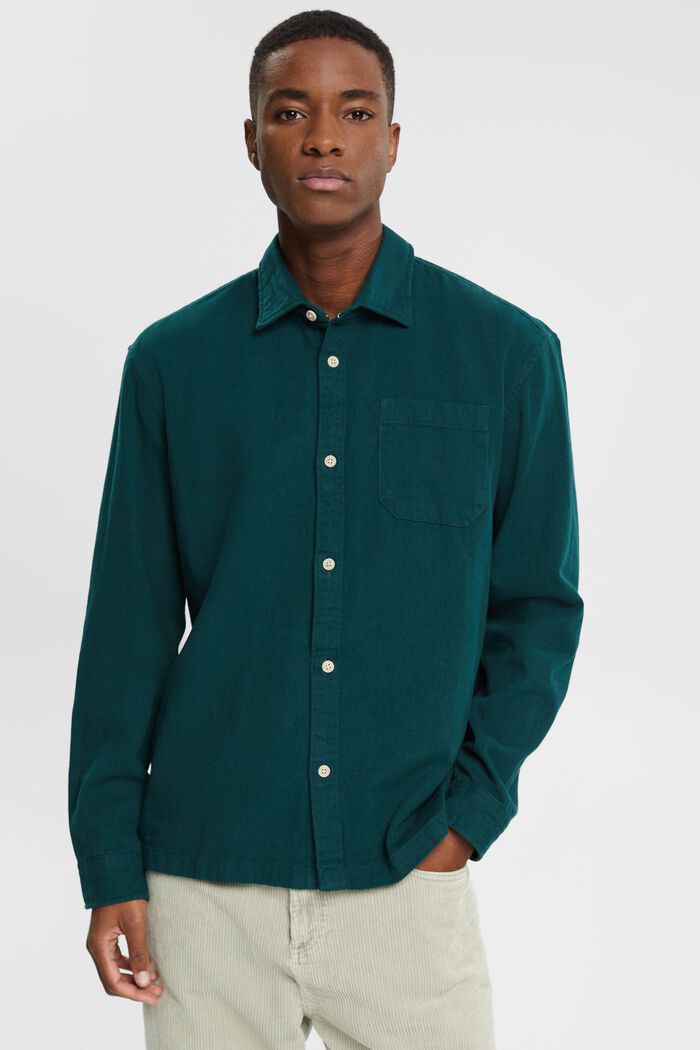 Maglia robusta in twill, DARK TEAL GREEN, detail image number 0