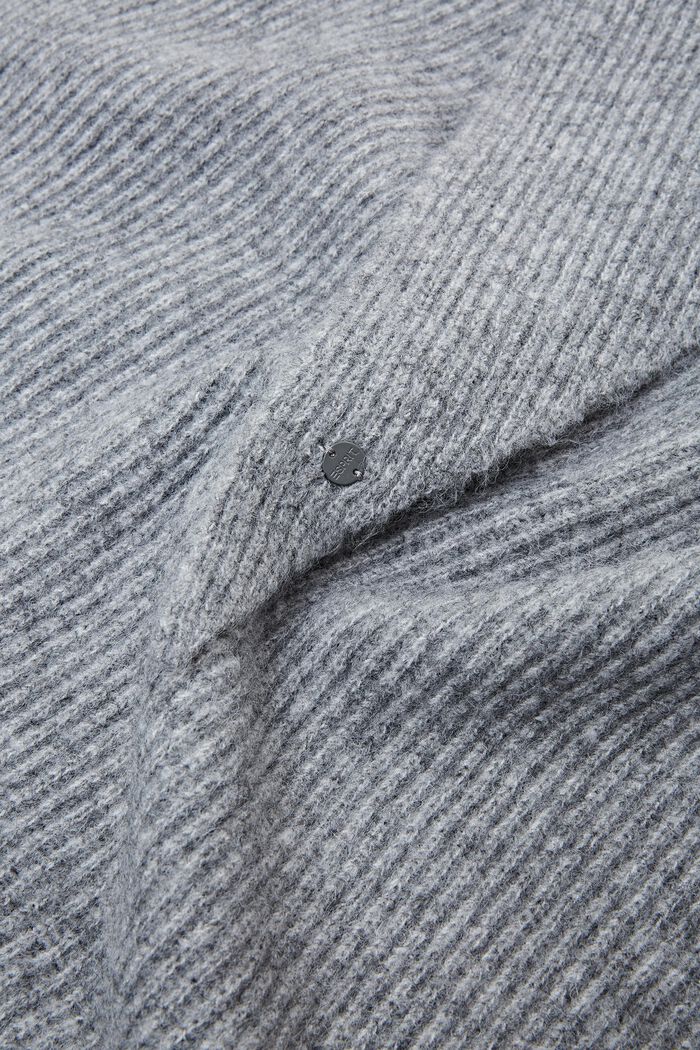 Sciarpa triangolare in maglia a coste, LIGHT GREY, detail image number 1