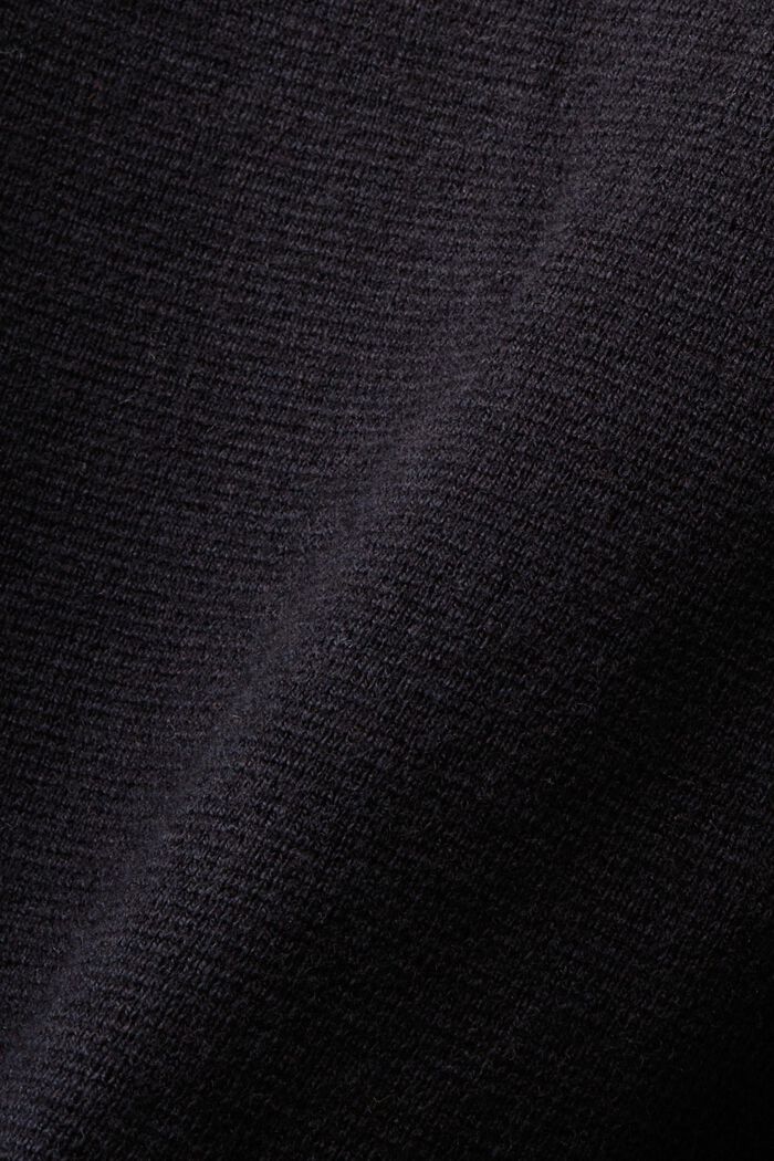 Cardigan in misto lana con scollo a V, ANTHRACITE, detail image number 4