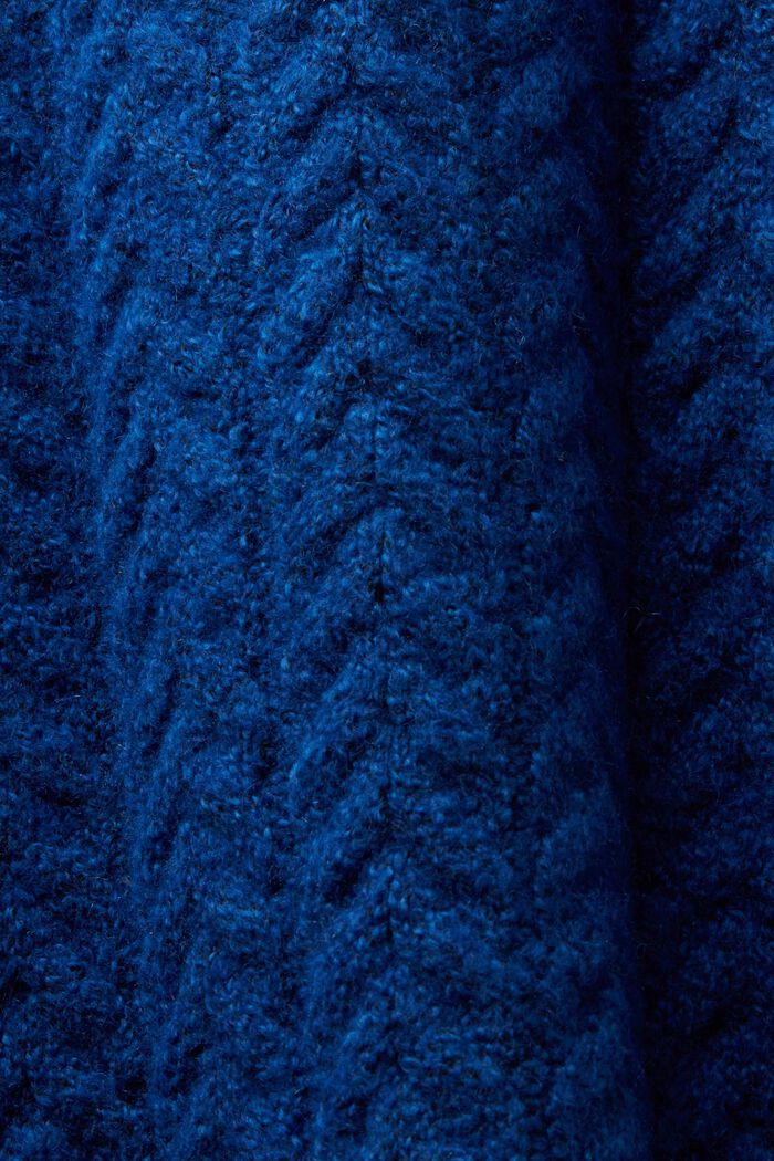 Pullover dolcevita in maglia intrecciata, BRIGHT BLUE, detail image number 5