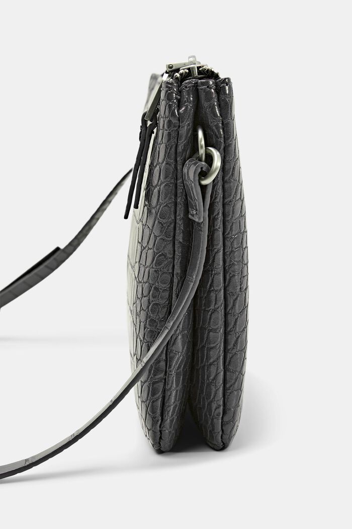 Borsa a tracolla in similpelle, DARK GREY, detail image number 1