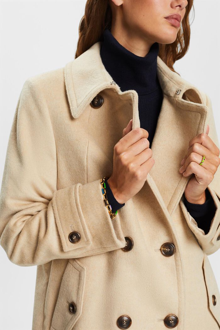 Riciclato: cappotto in misto lana con cachemire, SAND, detail image number 2