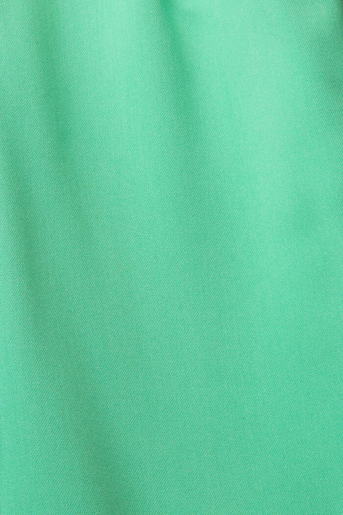 Pantaloni culotte a vita alta con pieghe in vita, GREEN, detail image number 1