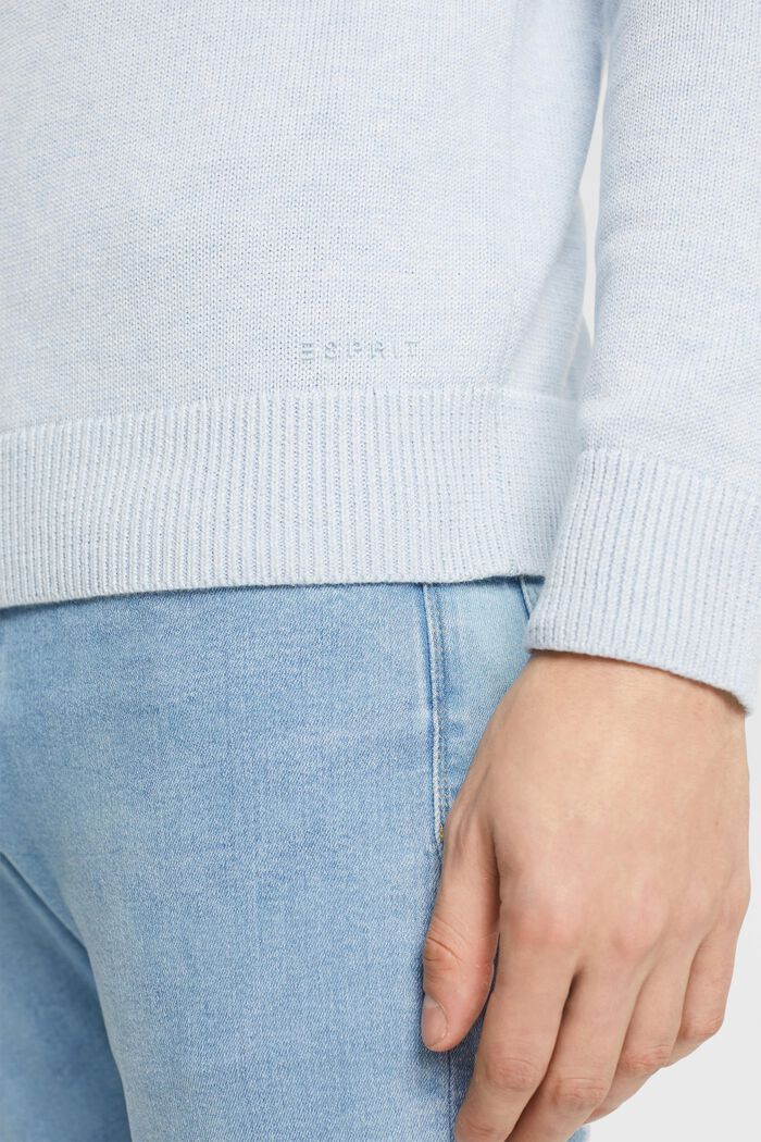 Pullover a maglia in cotone sostenibile, PASTEL BLUE, detail image number 1