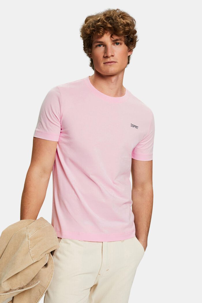 T-shirt in jersey di cotone con logo, PASTEL PINK, detail image number 0
