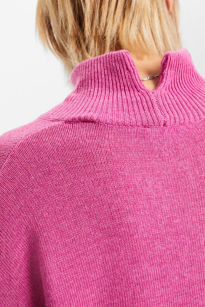 Pullover con collo a lupetto in misto lana, PINK FUCHSIA, detail image number 1
