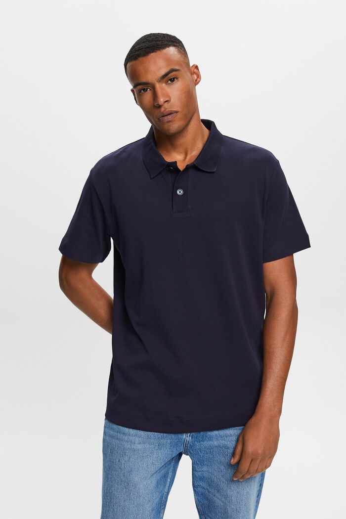 Polo in cotone Pima, NAVY, detail image number 0