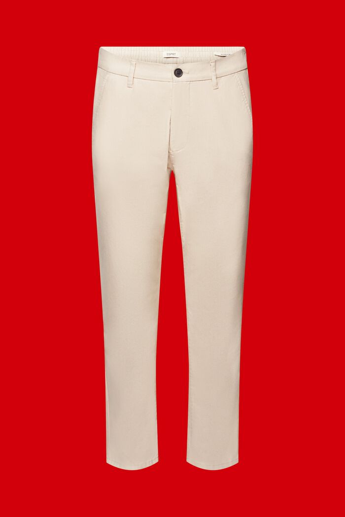 Pantaloni chino in tessuto spazzolato, BEIGE, detail image number 7