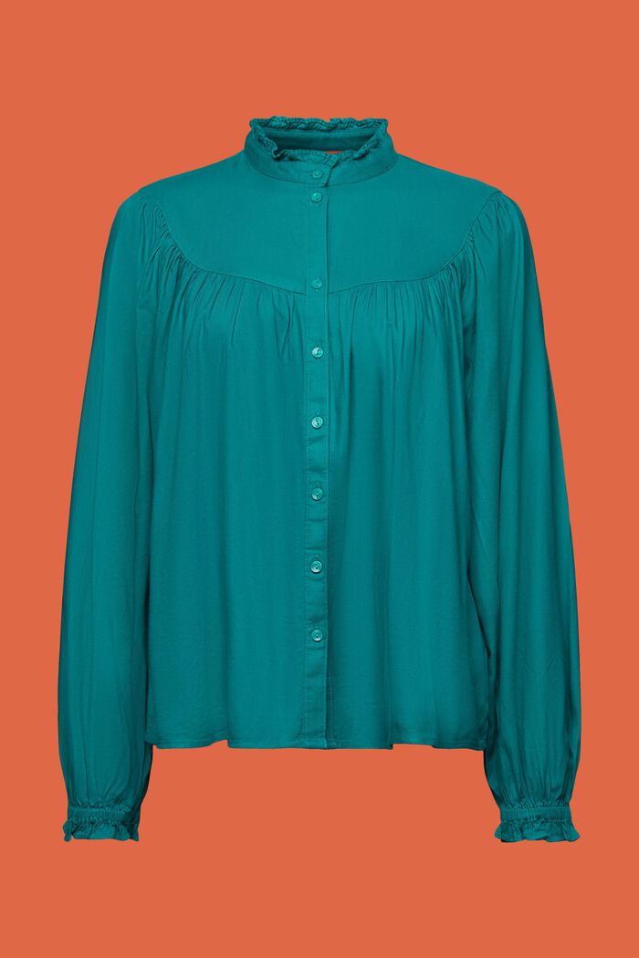 Blusa con rouches, EMERALD GREEN, detail image number 6