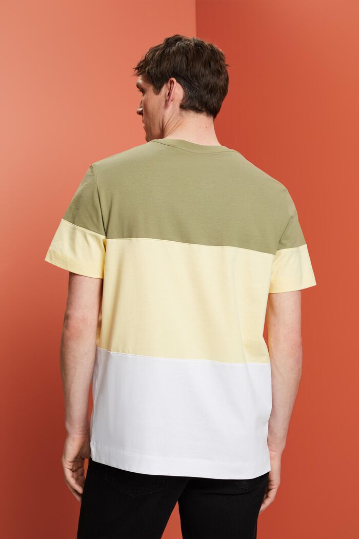 T-shirt a blocchi di colore, 100% cotone, LIGHT KHAKI, detail image number 3