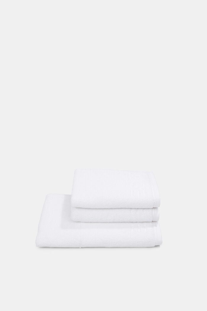 Con TENCEL™: set di 3 asciugamani in spugna, WHITE, detail image number 2