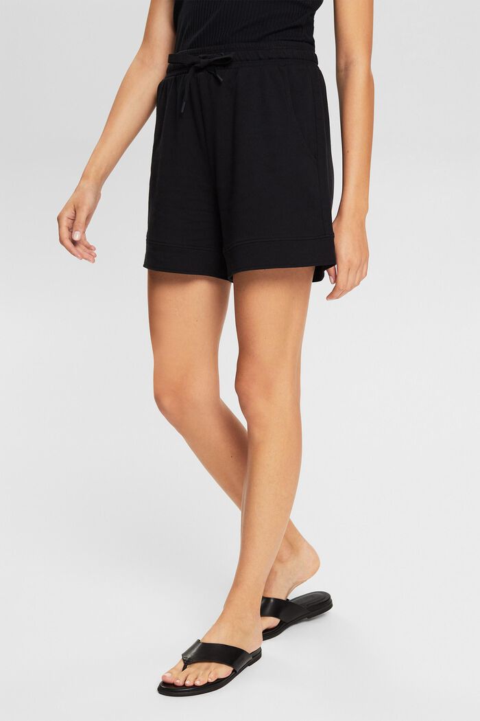 Shorts in felpa, BLACK, detail image number 0