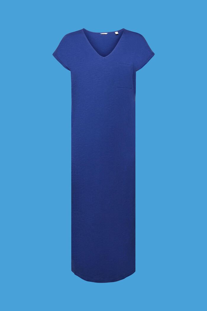 Camicia da notte in cotone fiammato, DARK BLUE, detail image number 5