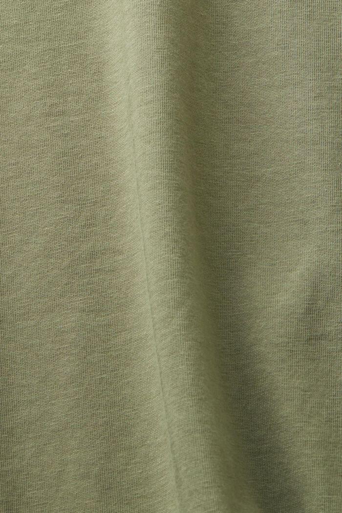T-shirt girocollo in cotone, LIGHT KHAKI, detail image number 4