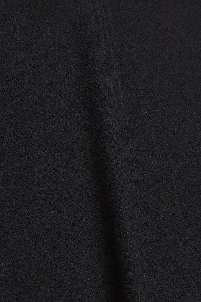 Blusa stretch con bordi tagliati a vivo, BLACK, detail image number 4
