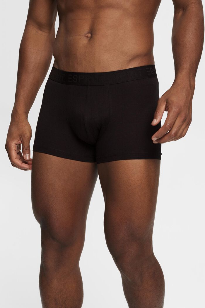 Shorts da uomo corti in cotone elasticizzato, confezione multipla, BLACK, detail image number 0