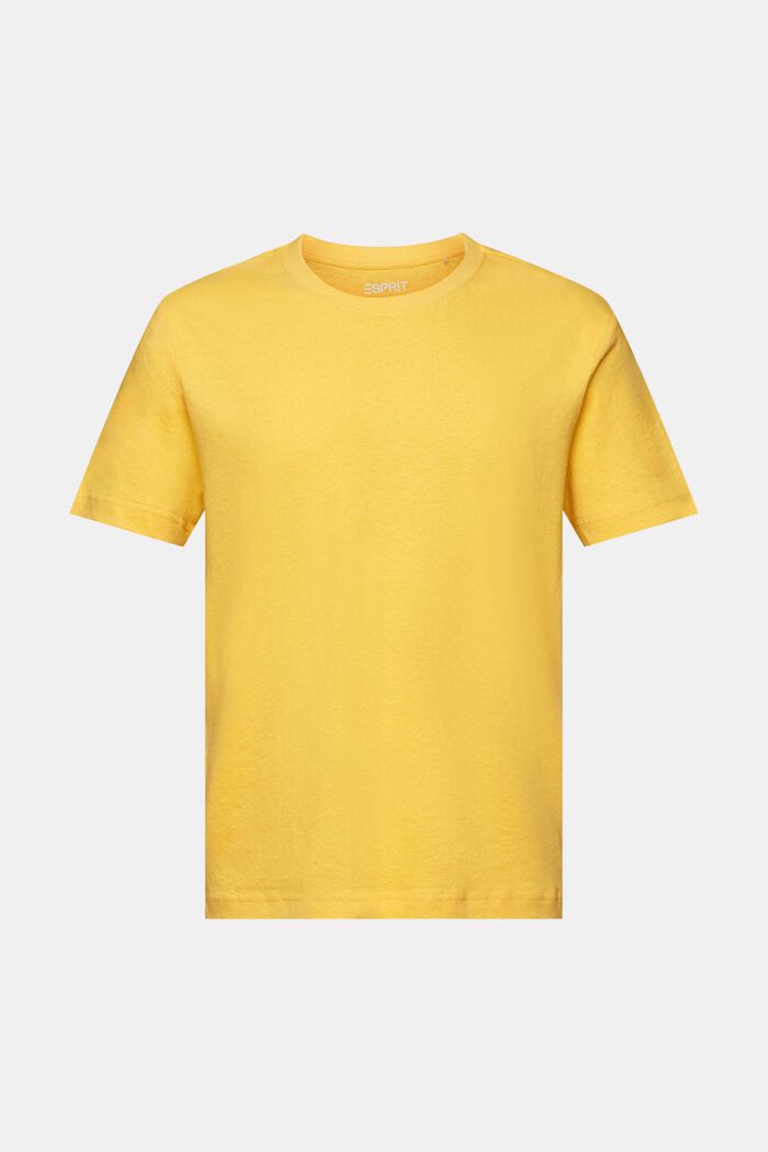 T-shirt in cotone e lino, SUNFLOWER YELLOW, detail image number 5