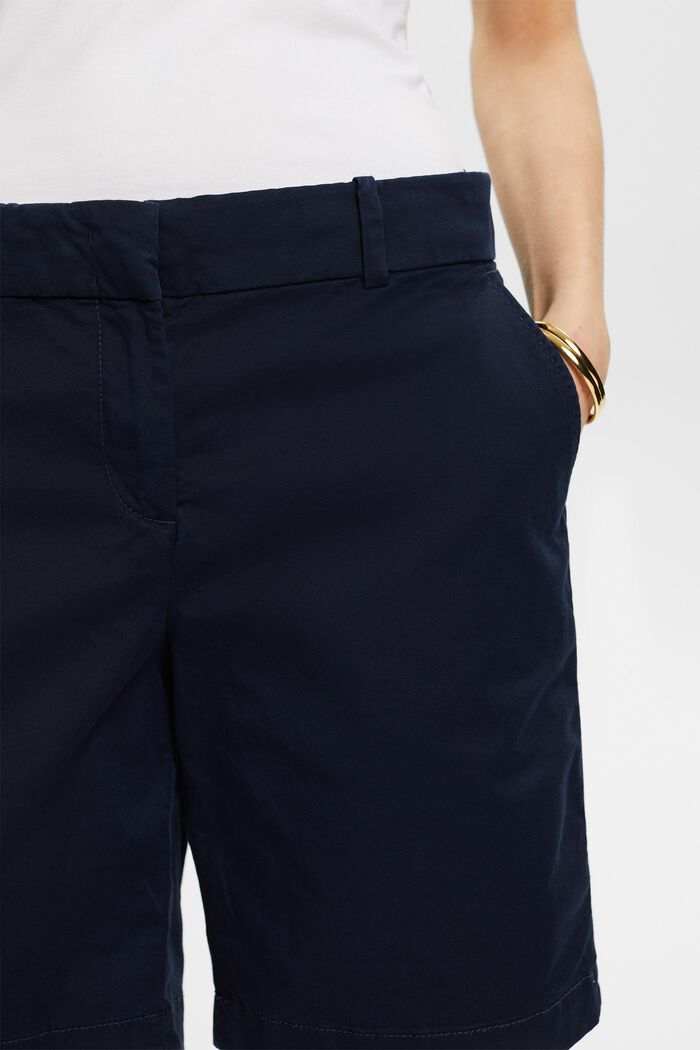 Pantaloncini in twill con risvolto, NAVY, detail image number 4