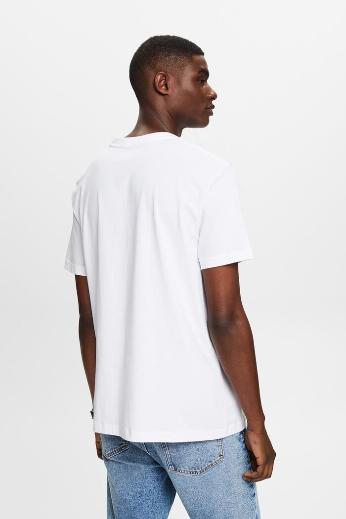 T-shirt con scollo a V in cotone biologico, WHITE, detail image number 2