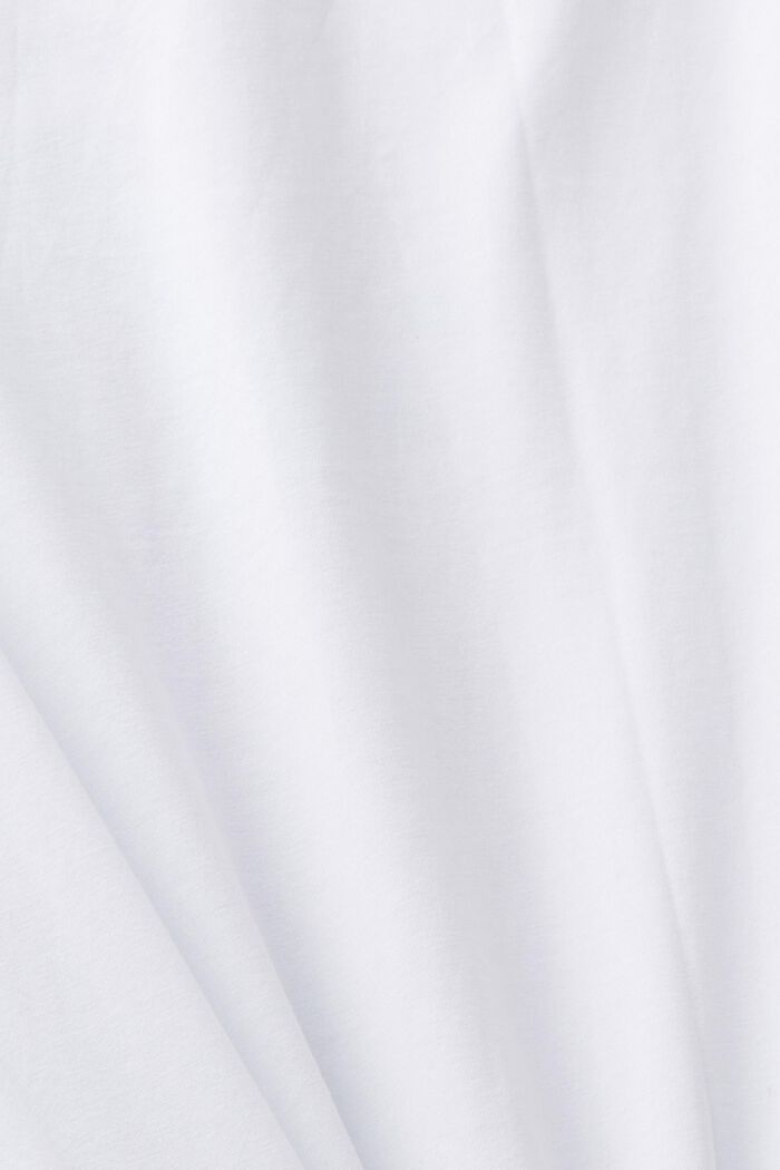 T-shirt slim fit in cotone con stampa sul davanti, WHITE, detail image number 5