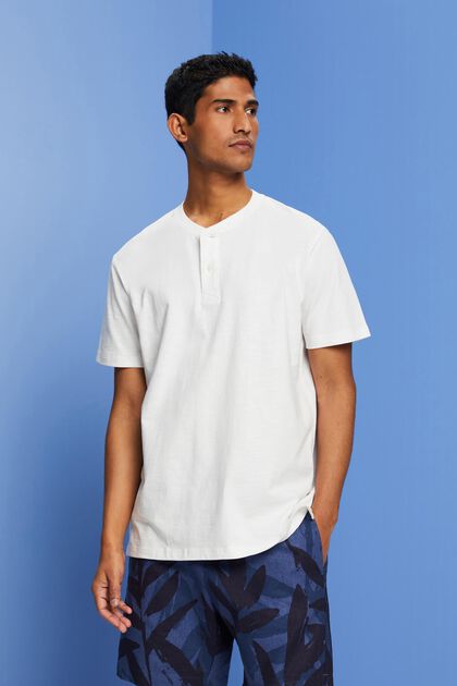 T-shirt henley in cotone