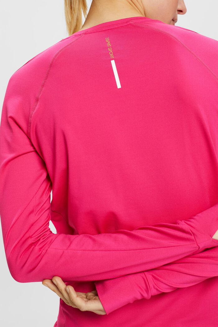 Top sportivo a maniche lunghe con E-Dry, PINK FUCHSIA, detail image number 4