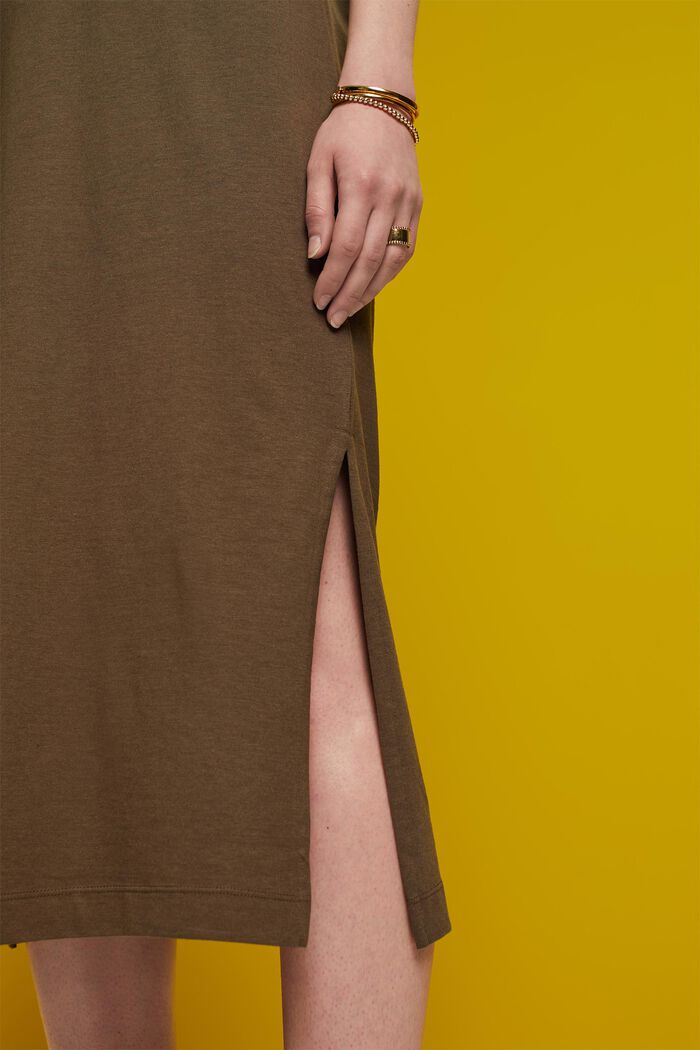 Abito midi in jersey, KHAKI GREEN, detail image number 2