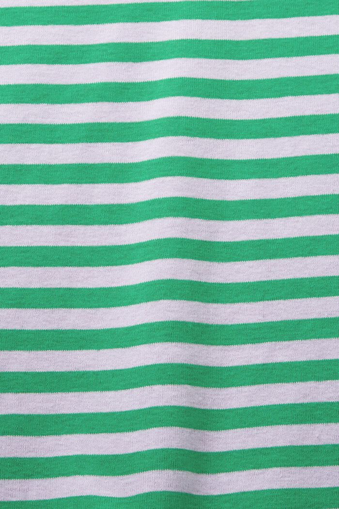 T-shirt in cotone a righe con stampa del logo, GREEN, detail image number 6
