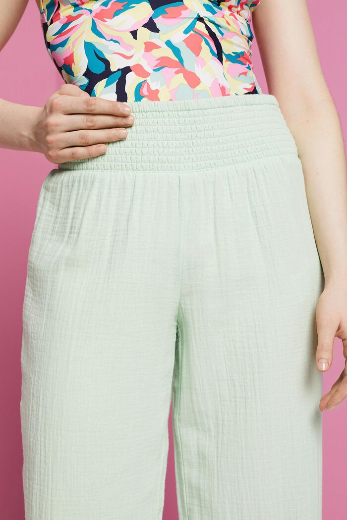 Pantaloni a gamba larga, 100% cotone, DUSTY GREEN, detail image number 2