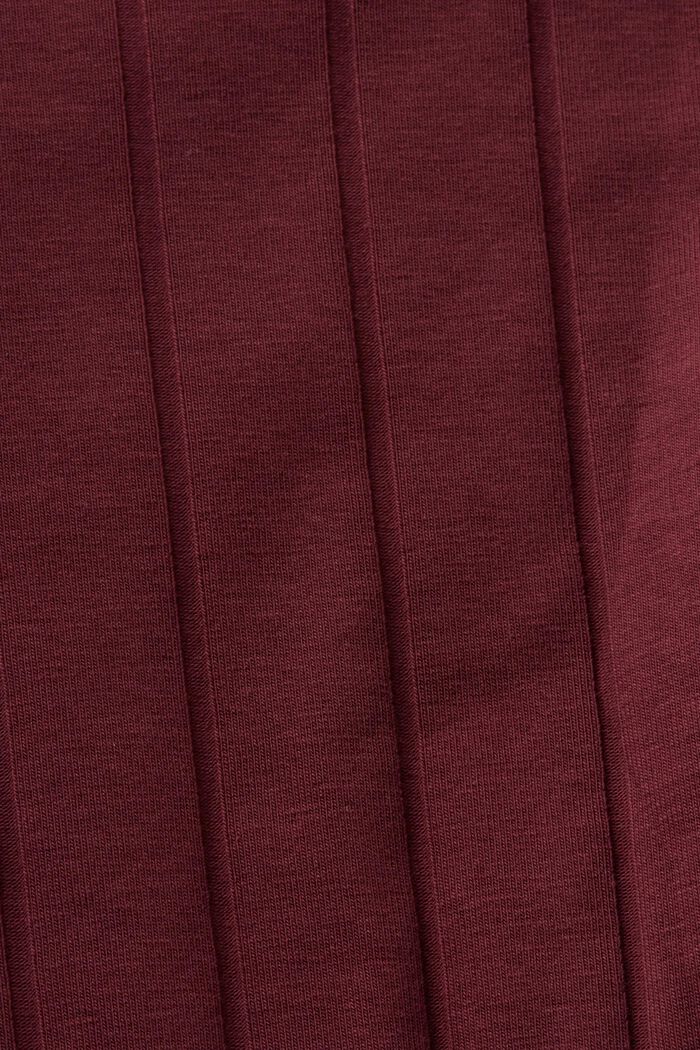 Maglia dolcevita in jersey a coste, BORDEAUX RED, detail image number 5