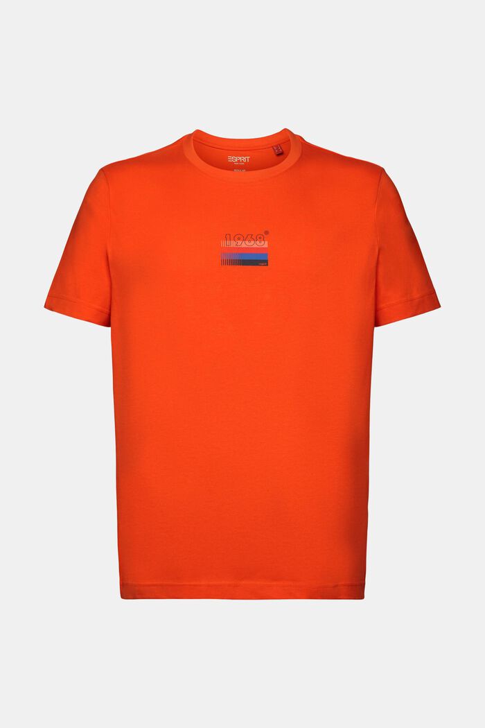 T-shirt in jersey con stampa, 100% cotone, BRIGHT ORANGE, detail image number 6