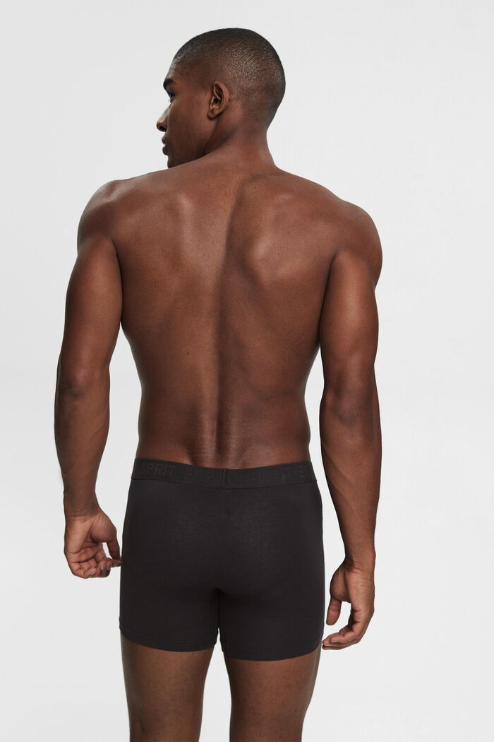 Shorts da uomo lunghi in cotone elasticizzato, confezione multipla, BLACK, detail image number 3