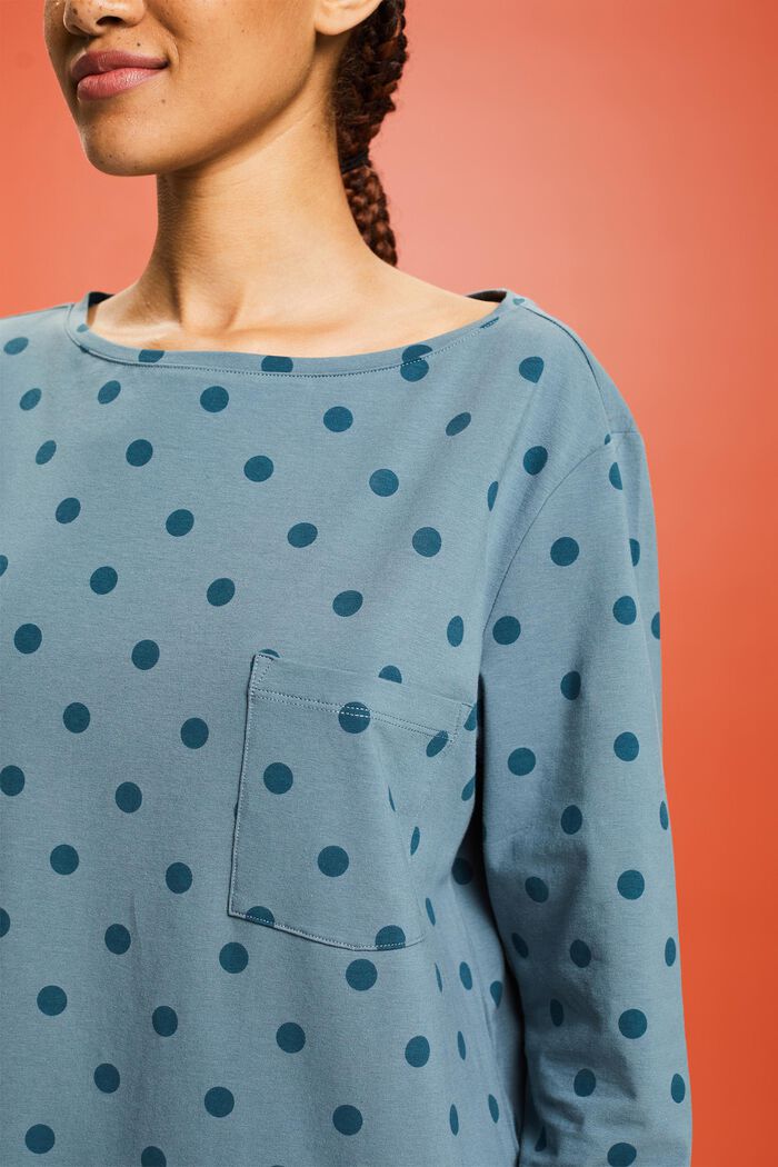Camicia da notte a pois, NEW  TEAL BLUE, detail image number 2