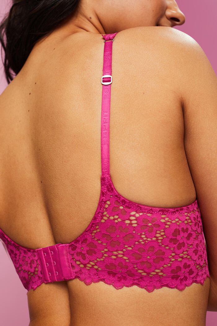 Bralette in pizzo floreale, PINK FUCHSIA, detail image number 3