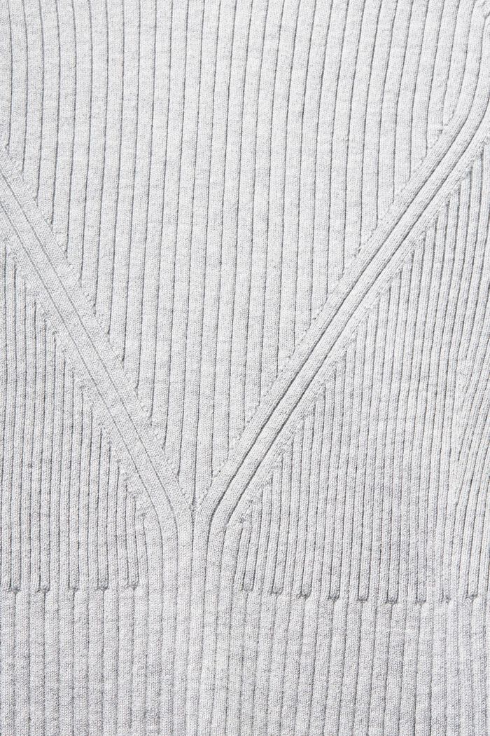Pullover a coste a manica corta, LIGHT GREY, detail image number 4