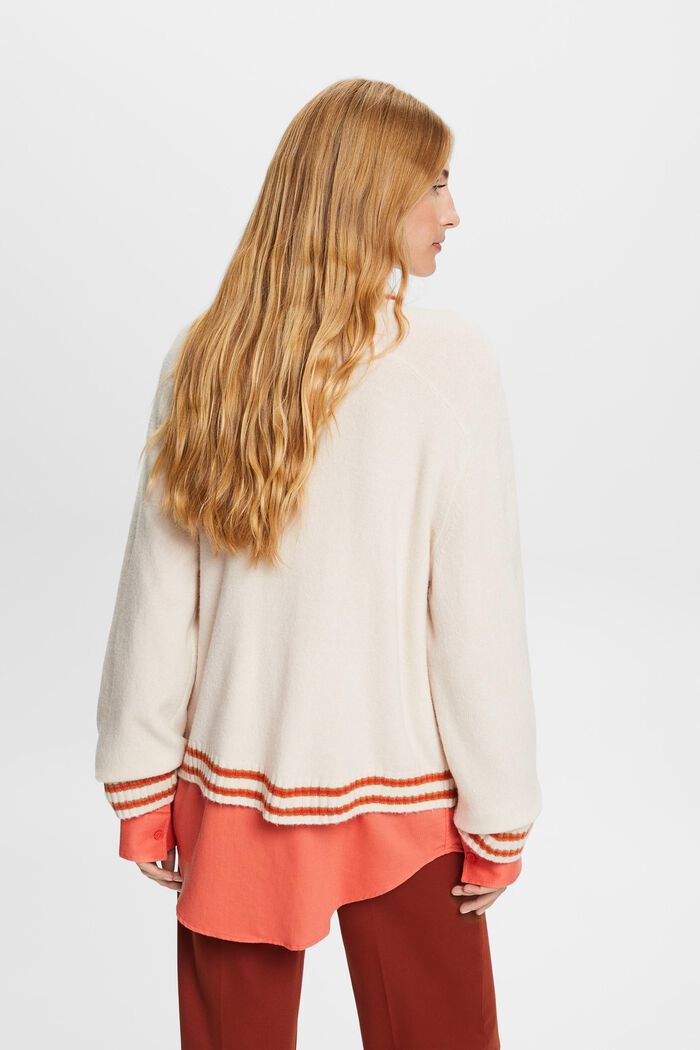 Pullover in misto lana a righe, NEW CREAM BEIGE, detail image number 3
