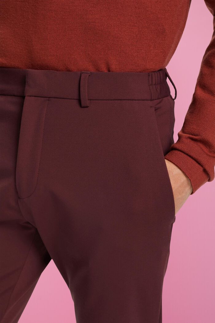 Pantaloni da completo in jersey di cotone piqué, BORDEAUX RED, detail image number 2