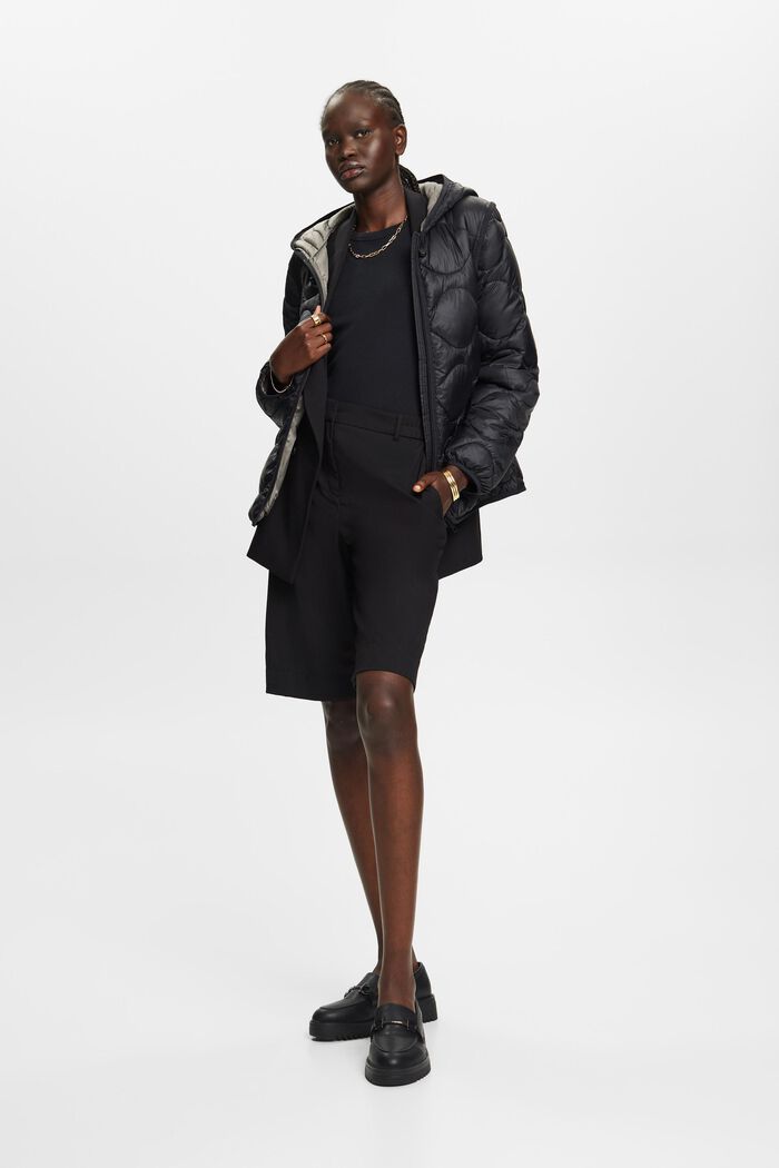 Riciclato: giacca trapuntata trasformabile con cappuccio, BLACK, detail image number 4