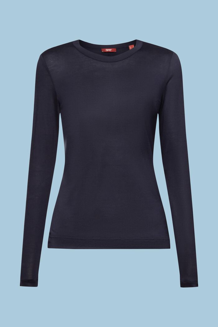 Top a maniche lunghe in jersey, NAVY, detail image number 6