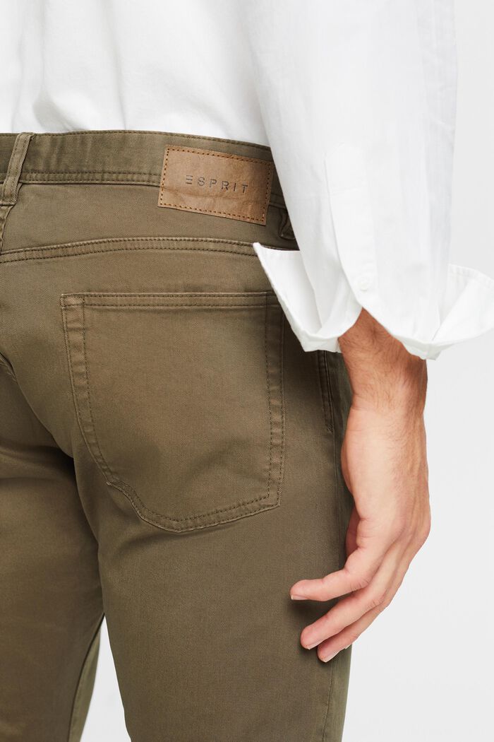 Pantaloni Slim Fit, cotone biologico, DARK KHAKI, detail image number 3