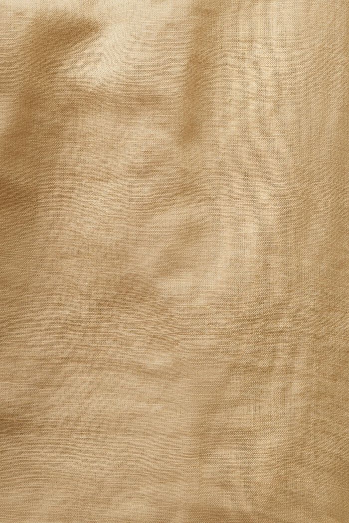 Camicia blusata in lino e cotone, BEIGE, detail image number 5