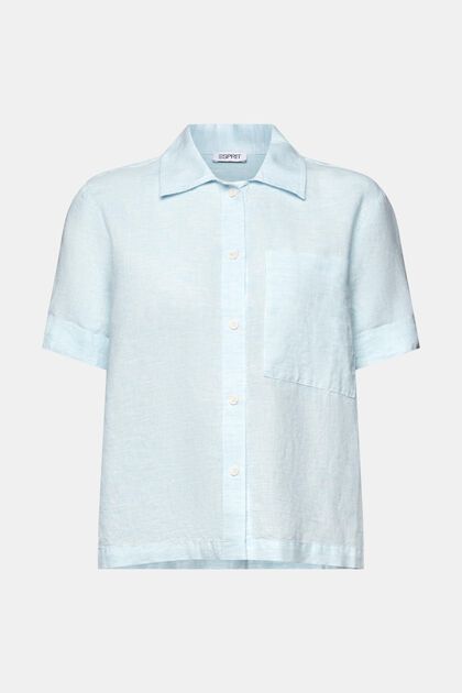 Camicia blusata in lino e cotone