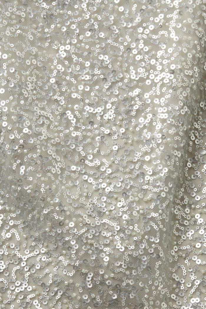Top accorciato con paillettes scintillanti, DUSTY GREEN, detail image number 5